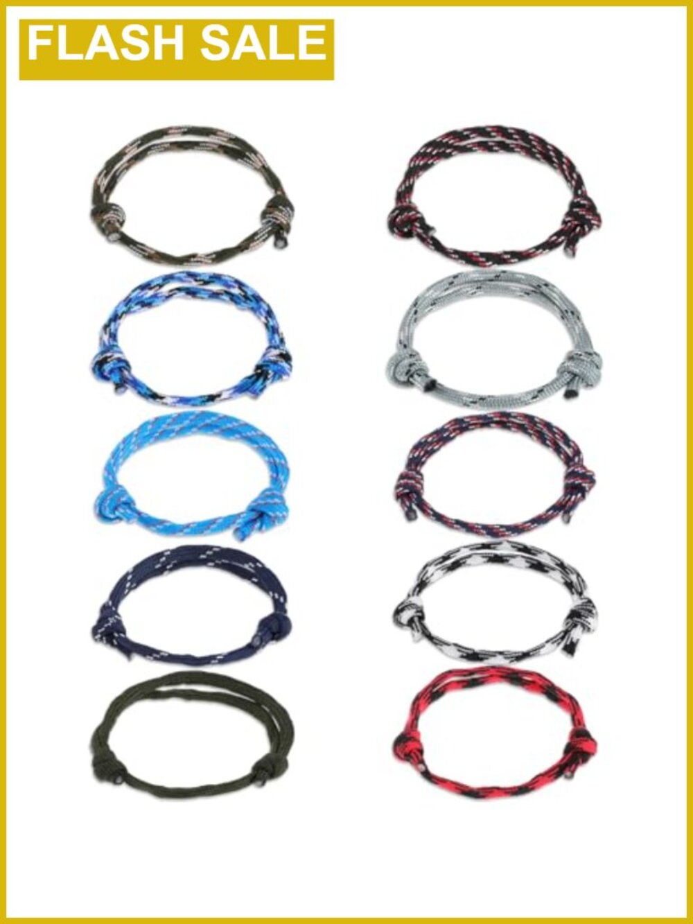 Nautical Braided Rope Bracelet Set Adjustable Nylon Cord Handmade